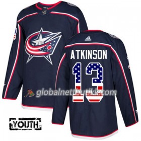 Blue Jackets Hockeydrakt Cam Atkinson 13 2017-2018 USA Flag Fashion Blå Adidas Authentic - Barn